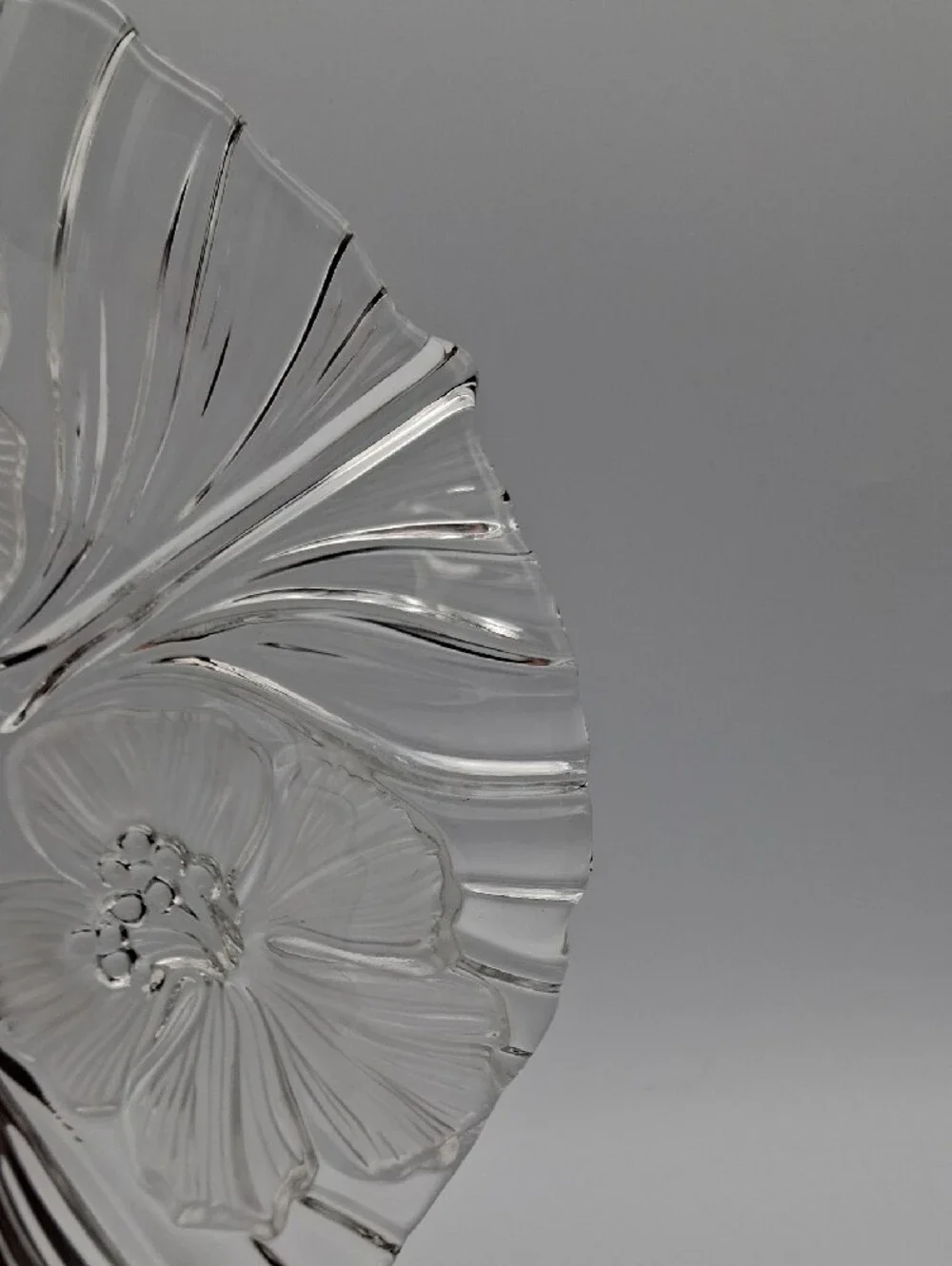 Clear Floral Glass Decorative Bowl - Home Accents
